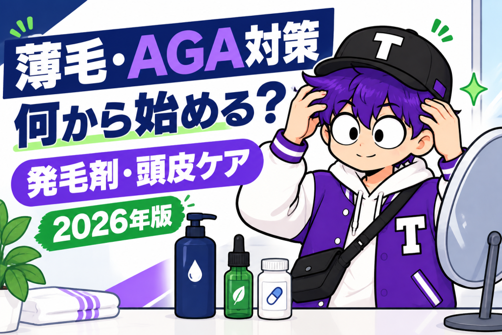 薄毛・AGA対策と発毛剤・頭皮ケアの違いを解説する2026年版記事サムネイル