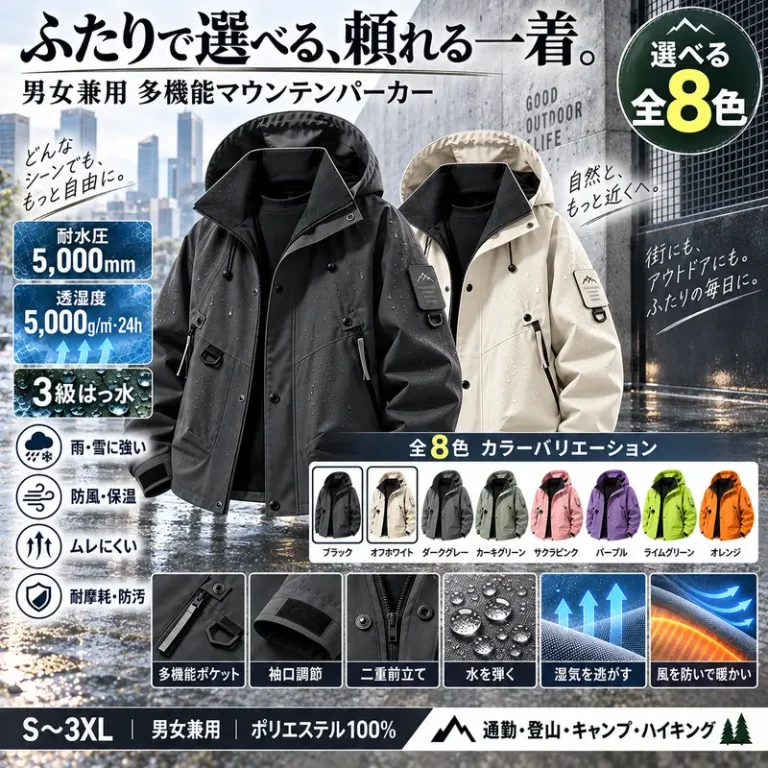 男女兼用 高機能マウンテンパーカー
