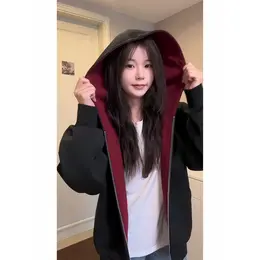 男女兼用 フード付きパーカーカーディガン