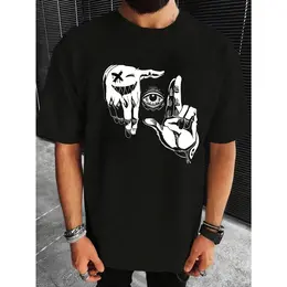 メンズ ジェスチャー柄プリント 半袖Tシャツ