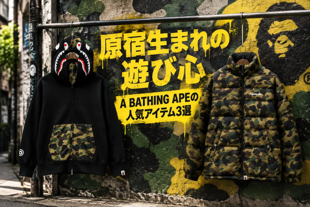 A BATHING APEの人気アイテム3選｜シャークパーカー・マイロ スウェット・リバーシブルダウン