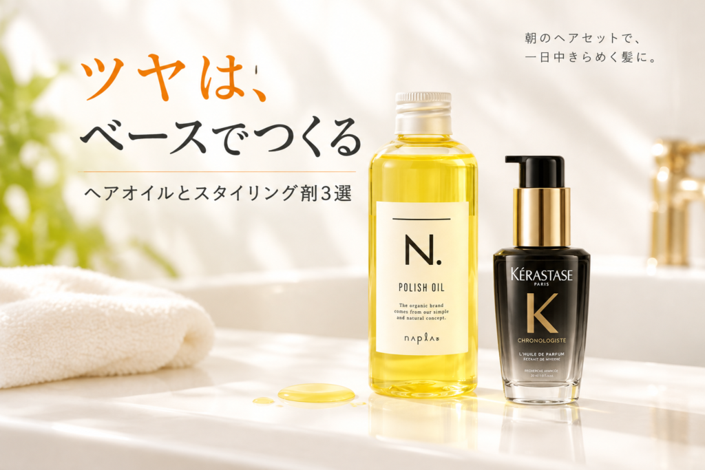 ヘアオイルとスタイリング剤3選｜エヌドット ポリッシュオイル・ケラスターゼ・ナカノ モデニカ