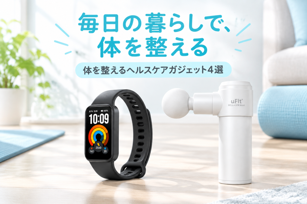 体を整えるヘルスケアガジェット4選｜Xiaomi Smart Band・uFit RELEASER Mini・ネックケア・スマートバスマット