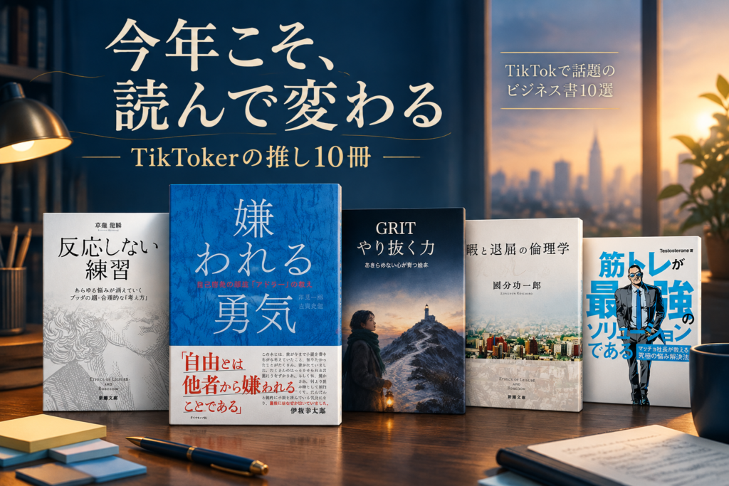 TikTokで話題のビジネス書・自己啓発本10選｜TikTokerが推す嫌われる勇気・GRIT・反応しない練習