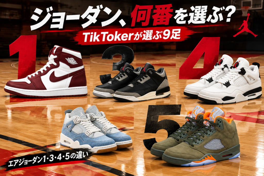 エアジョーダン1・3・4・5の違い｜TikTokerが推すナンバー別の人気モデル9選