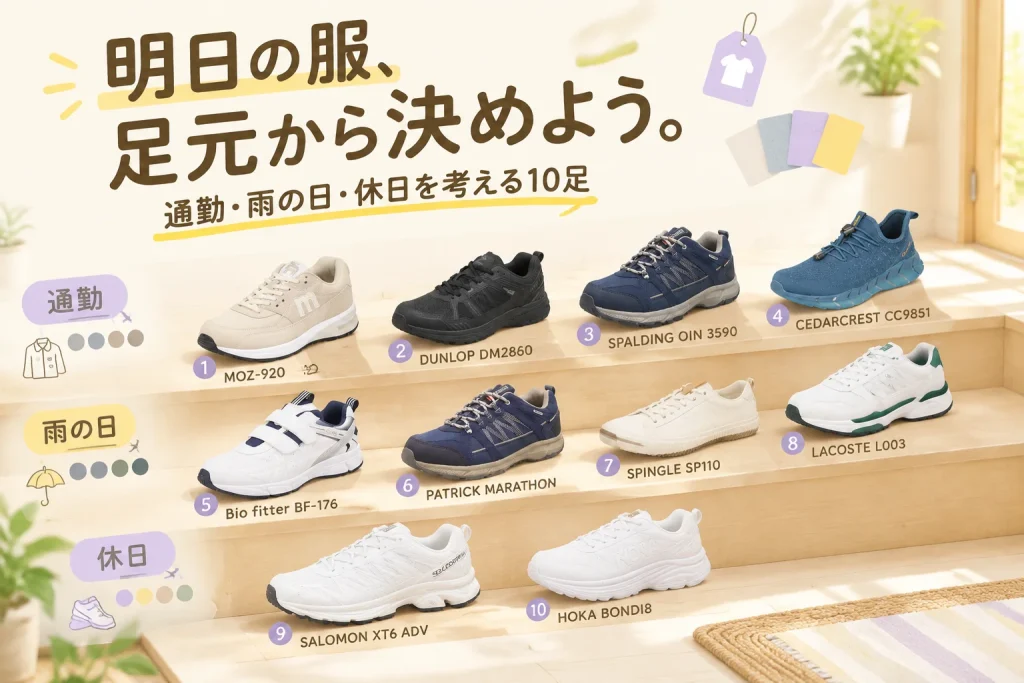 毎日の靴、見た目だけでは決まらない。通勤と休日を考える10足の紹介イメージ
