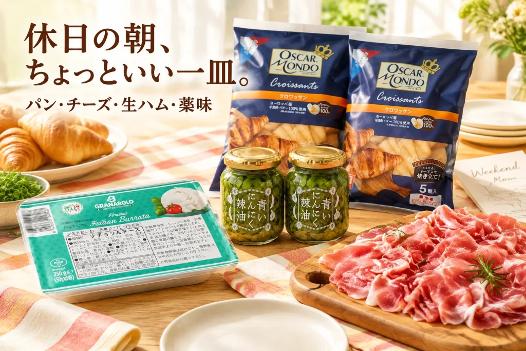 休日の朝に、ちょっといい一皿。パン・チーズ・生ハム・薬味の4品の紹介イメージ