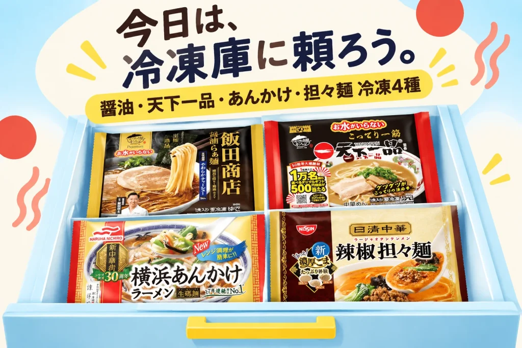 今日は麺で済ませたい｜冷凍ラーメン4種を気分と作り方で選ぶの紹介イメージ