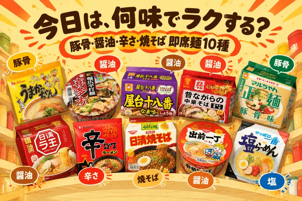 夕飯を考えるのも面倒な日に｜味の気分で選ぶ即席麺10種の紹介イメージ