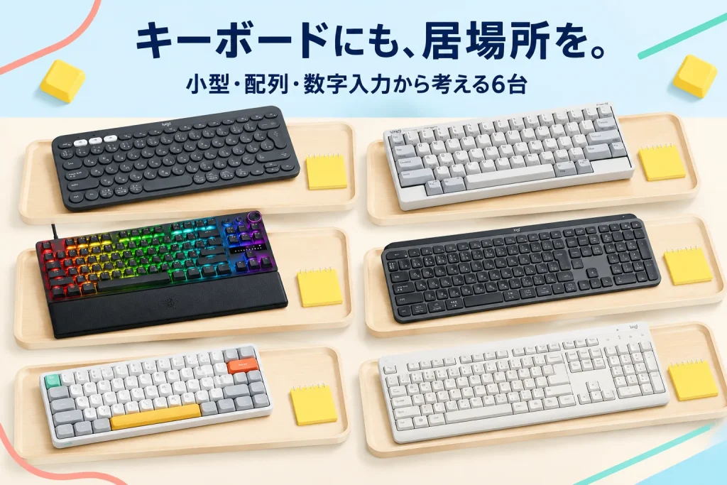 キーボード、机に合ってる?配列と置き場所で考える6台の紹介イメージ