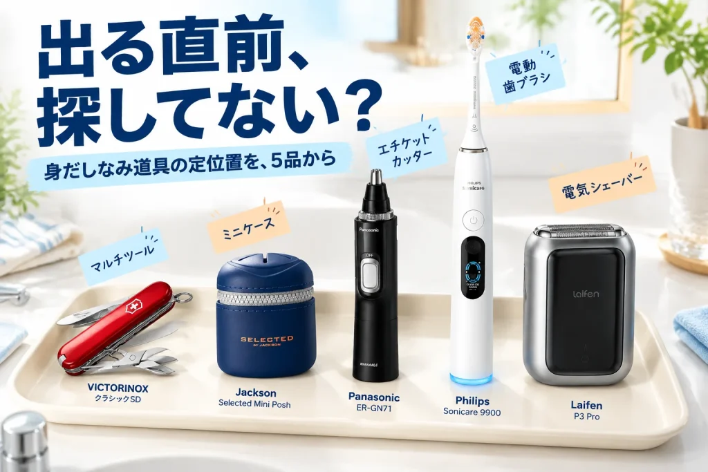 出かける直前にバタつく人へ。身だしなみの小道具5品の紹介イメージ