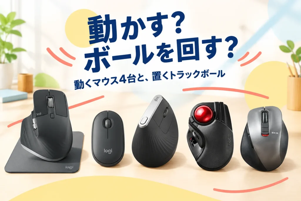 マウスが机に合っていないかも|動かし方と持ち方で選ぶ5台の紹介イメージ