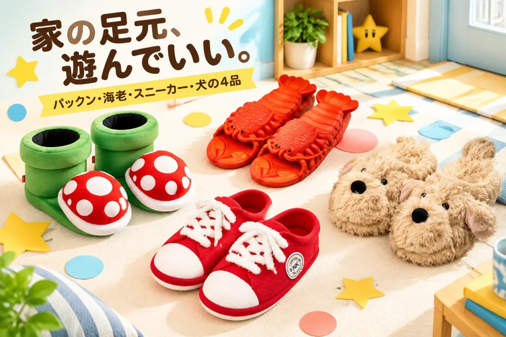 家の足元くらい、遊んでいい。思わず見せたくなるスリッパ4品の紹介イメージ