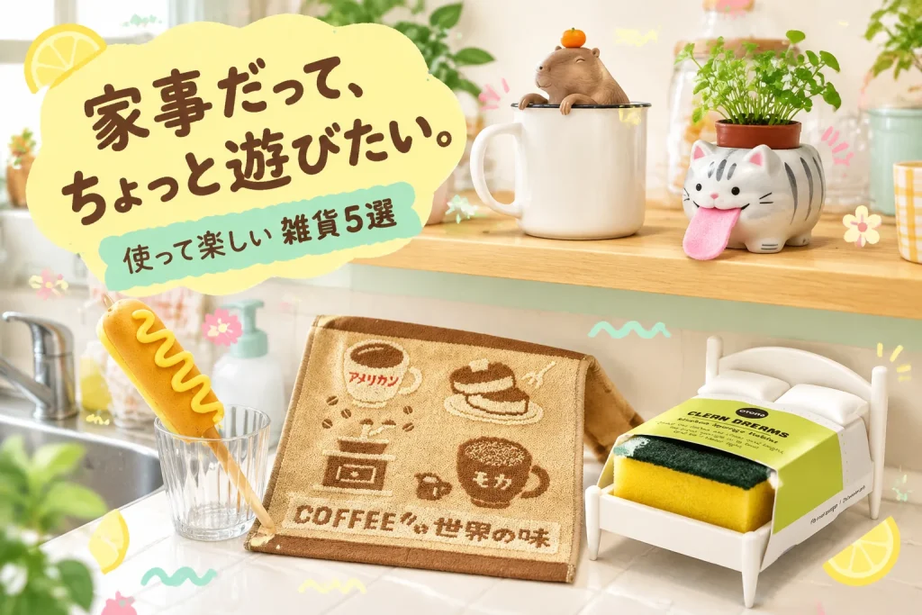 いつもの台所に遊び心を｜お茶・水やり・洗い物のユニーク雑貨5選の紹介イメージ