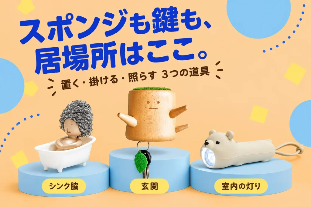 バスタブ型ホルダー、木のキーラック、シロクマ型ライト