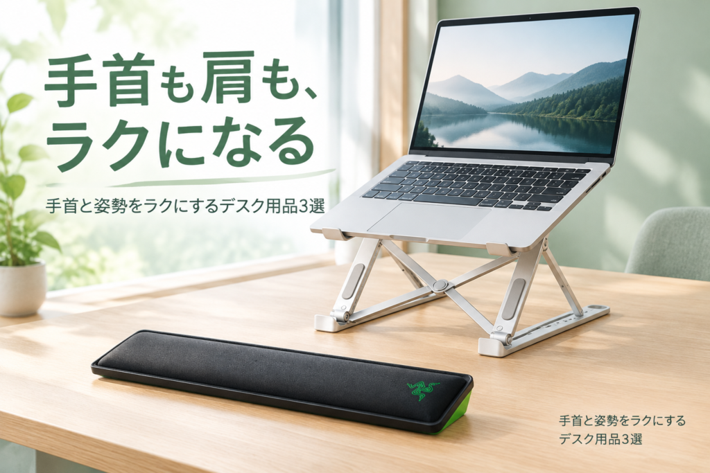 手首と姿勢をラクにするデスク用品3選|Razer リストレスト・ノートPCスタンド・アームレスト